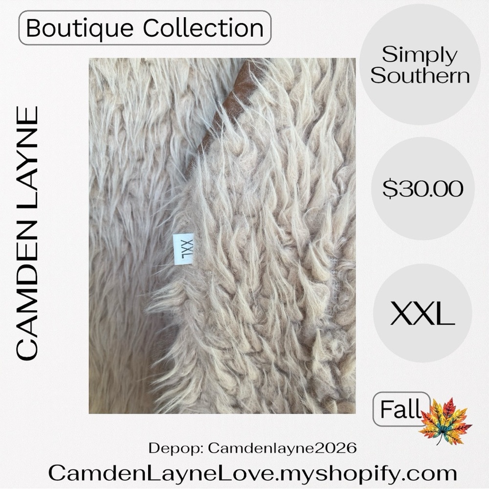 Simply Southern Tan and Brown Fleece Vest - Picture 8 of 8